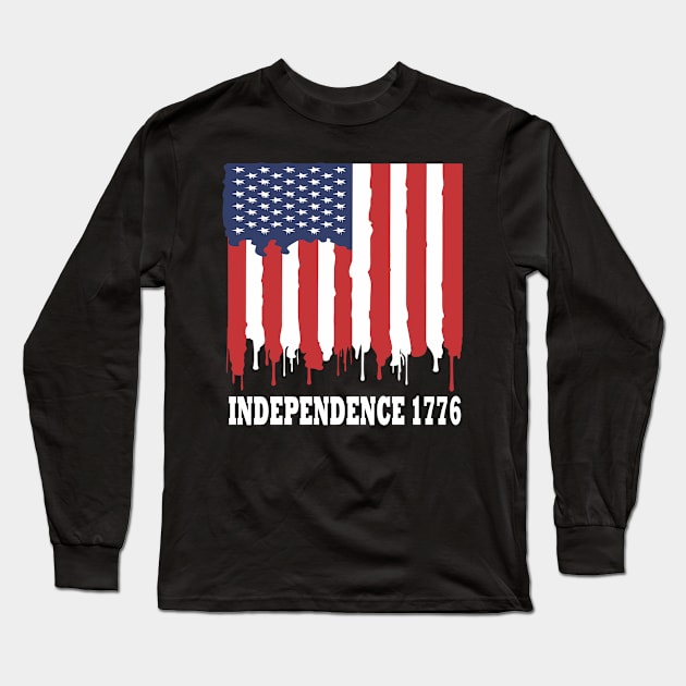 4Th Of July Independence 1776 Long Sleeve T-Shirt by karascom